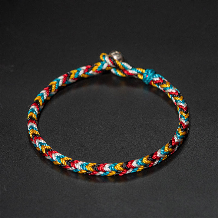 Tibet Handmade Five Color Thread Protection Braid String Bracelet