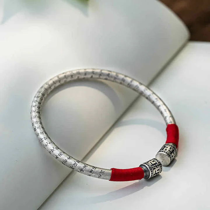 Tibet Om Mani Padme Hum Luck Red String Bracelet Bangle