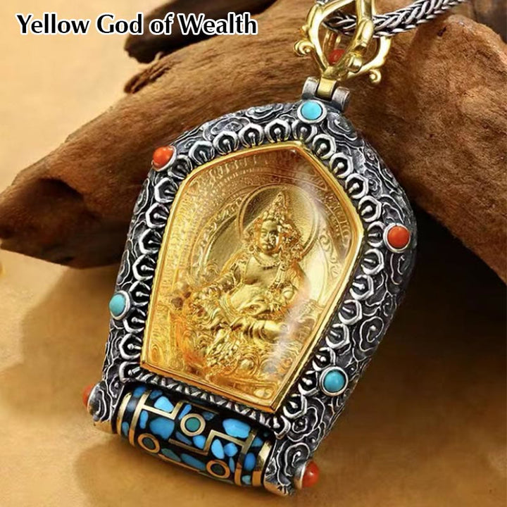 925 silver gold-plated 12 zodiac zodiac Buddha thangka necklace