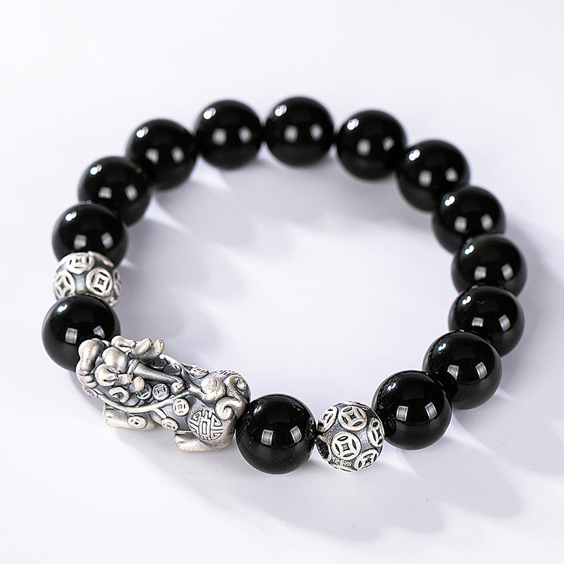 S999 Foot Feng Shui Pi Xiu Black Obsidian Wealth Bracelet