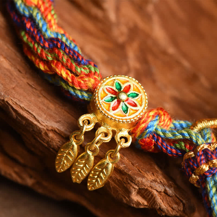 Tibetan Om Mani Padme Hum Dreamcatcher Luck Colorful Reincarnation Knot String Bracelet