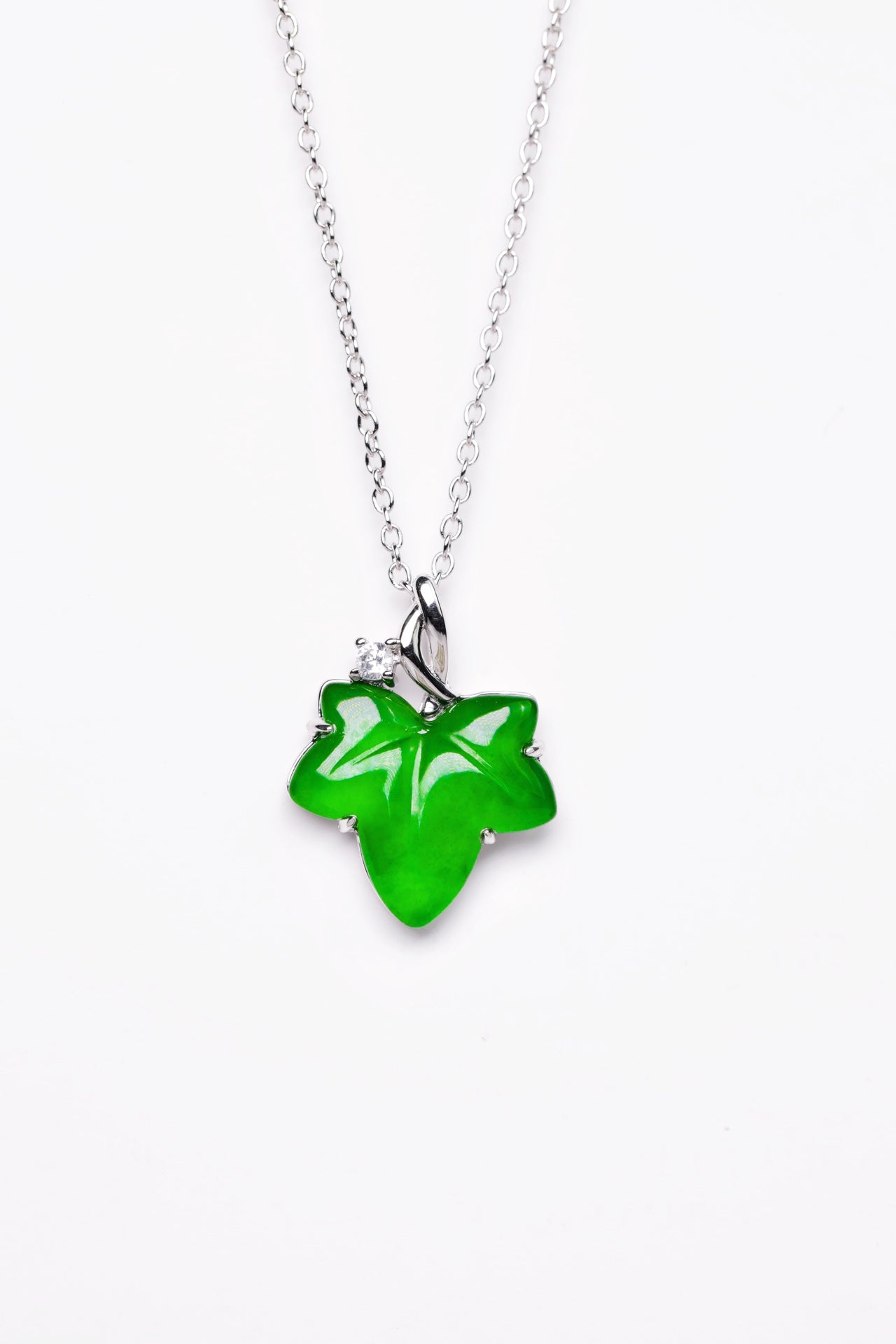 925 silver, sponge eave necklace, natural jadeite