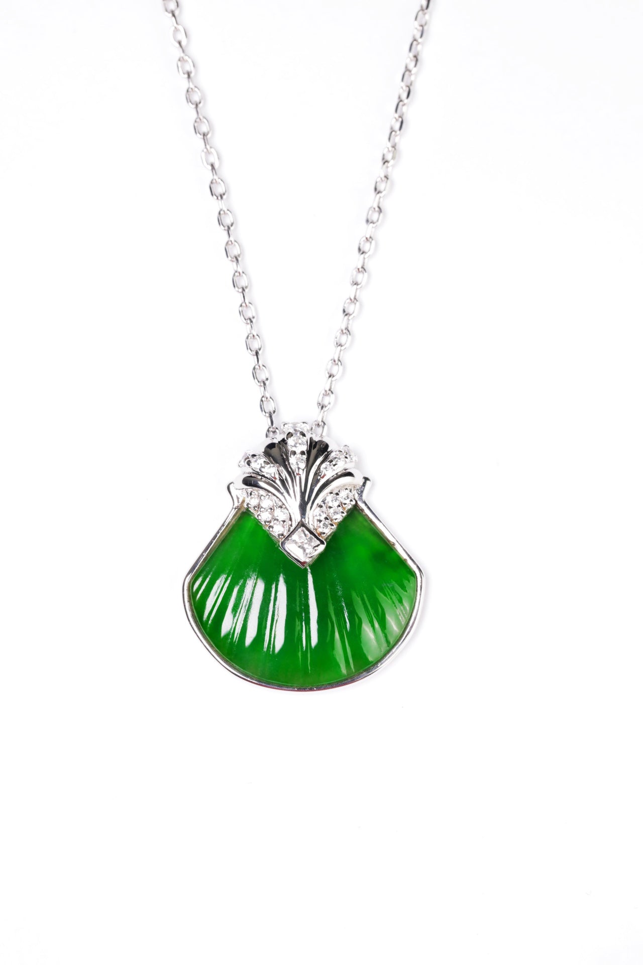 925 Silver Tidal Reverie Necklace Natural Jade