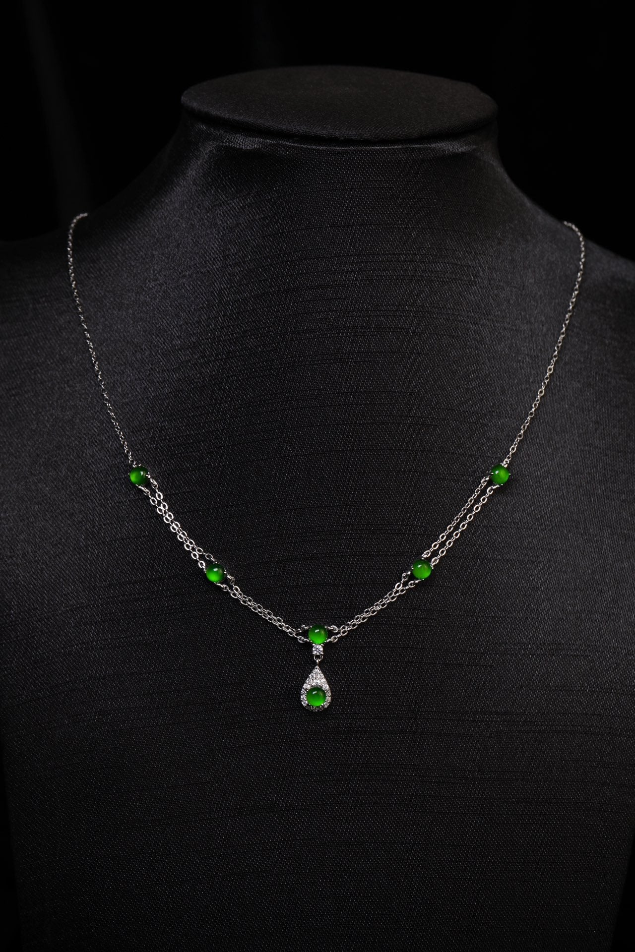 Diamond-Set Teardrop Necklace