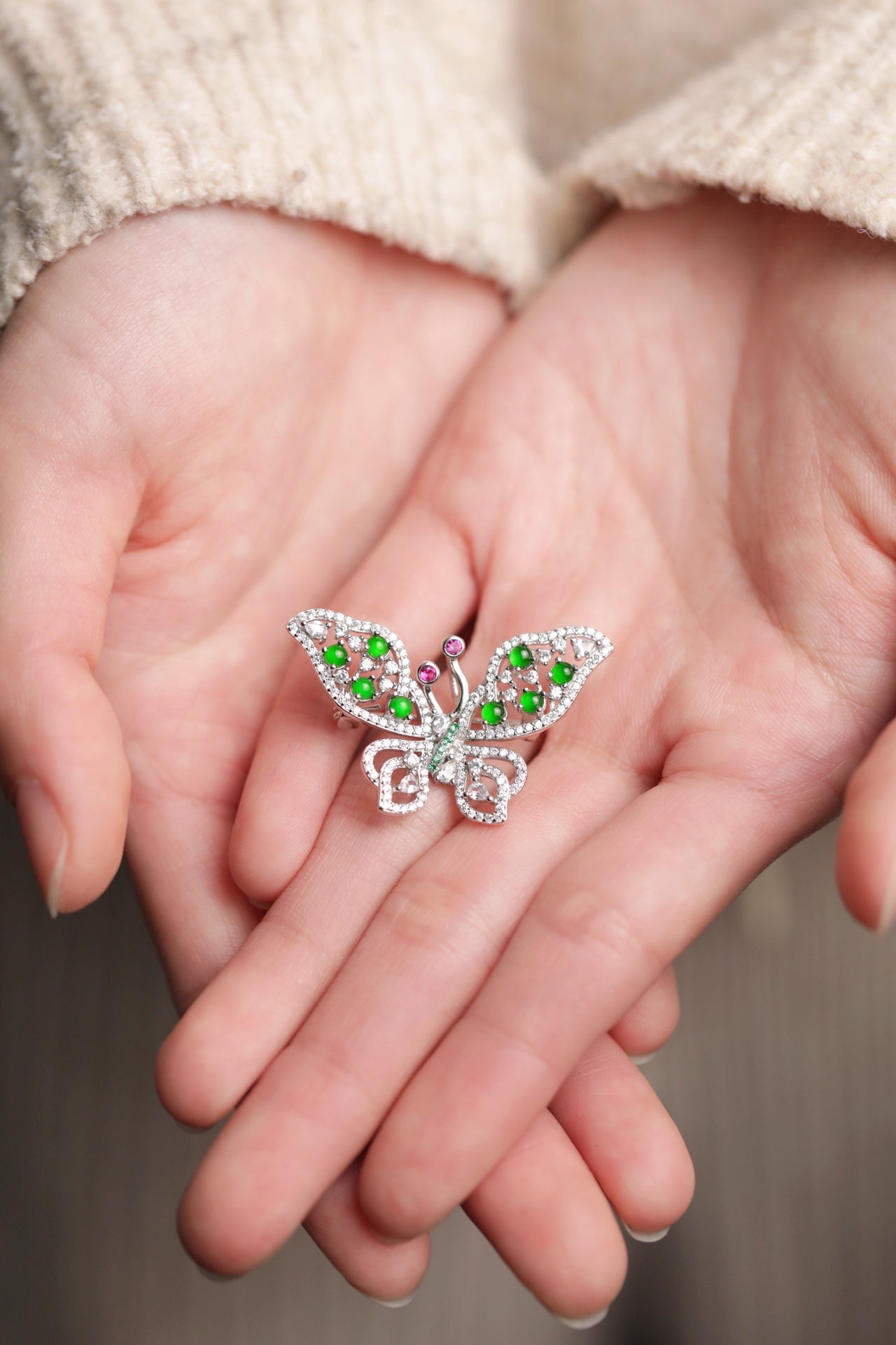 Silver Butterfly Brooch