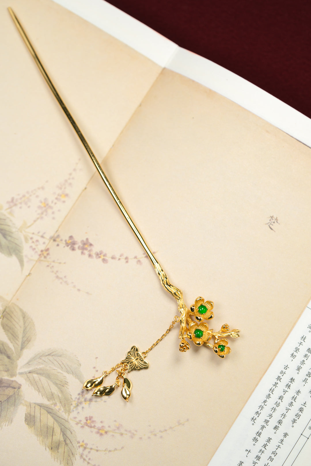 Gold-Plated Flower Hairpin