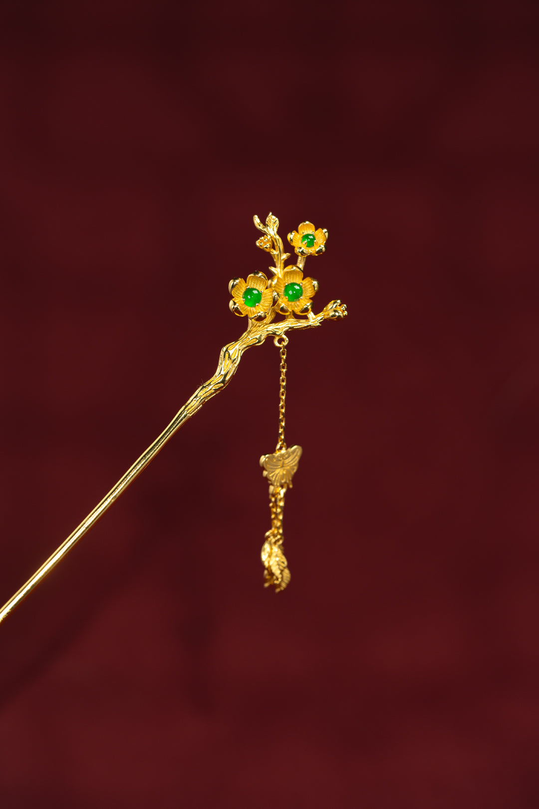 Gold-Plated Flower Hairpin