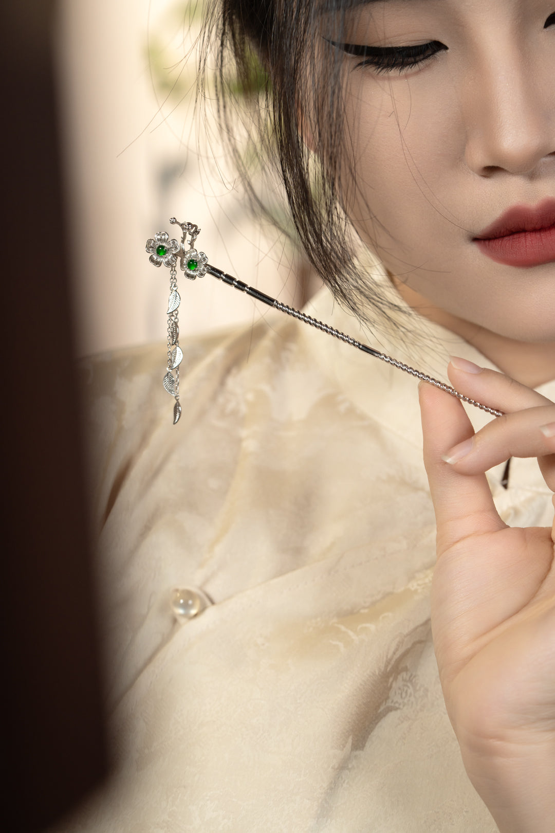 Silver Flower Hairpin