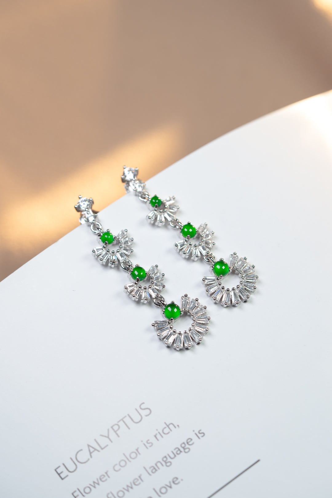 Fan-Shaped Crystal Drop Earrings