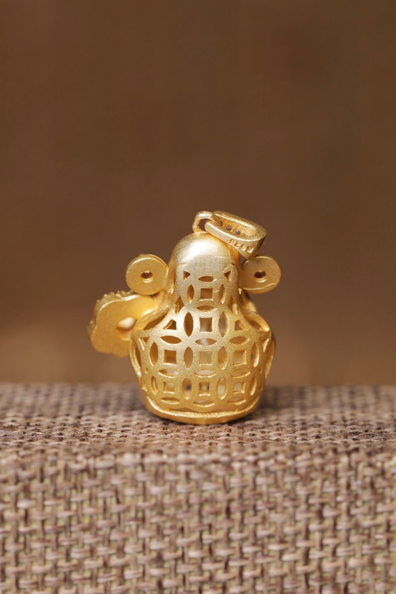 Gold-Plated God of Wealth Pendant Necklace