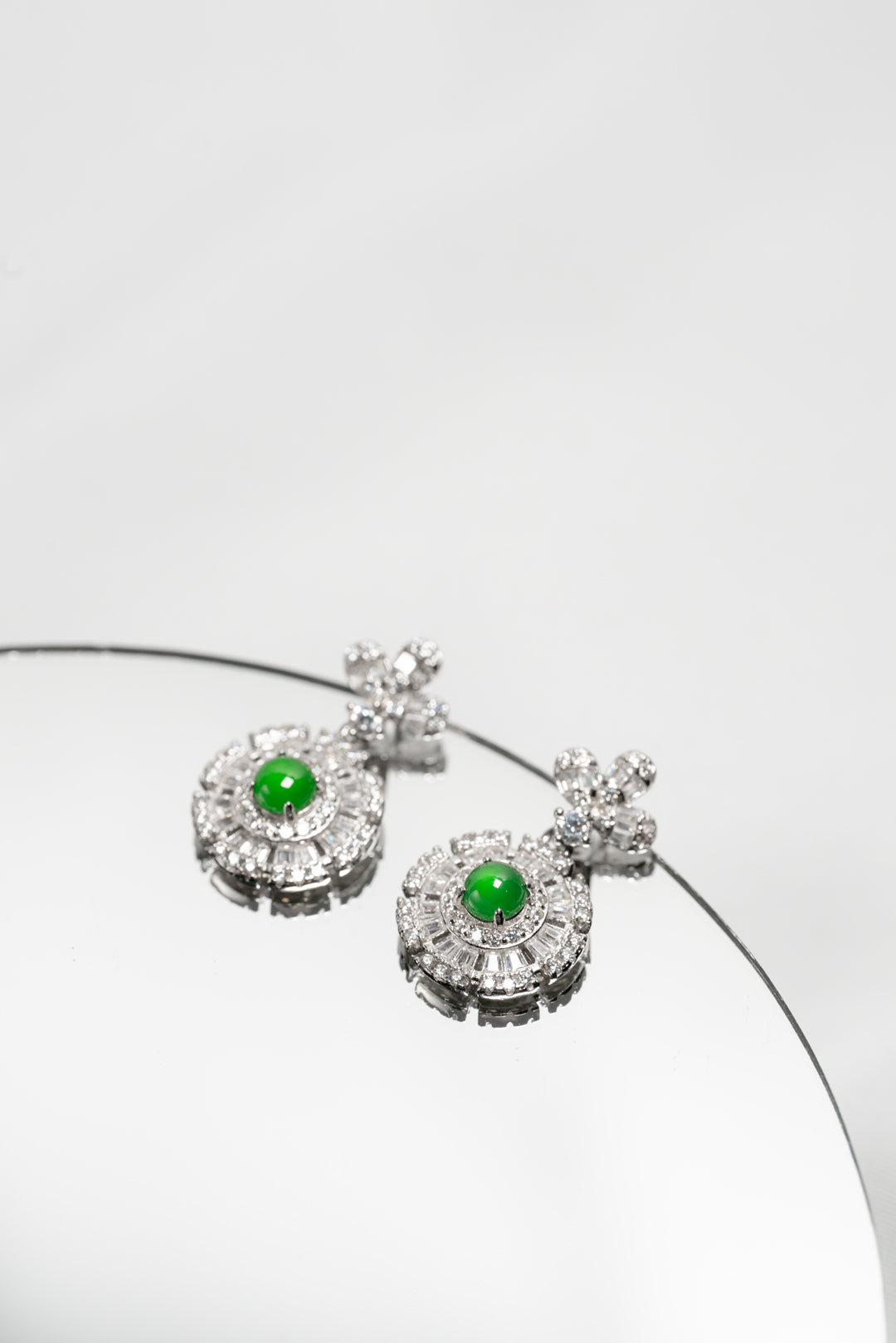 Crystal and Diamond-Set Circular Drop Earrings