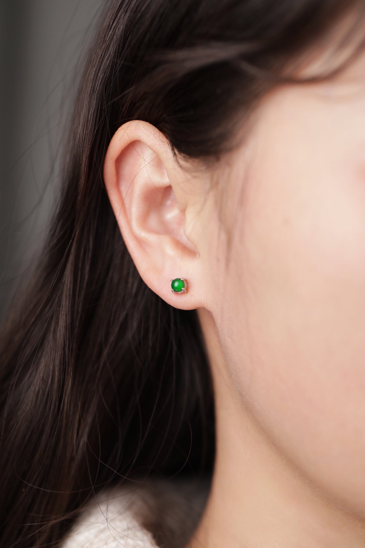 Minimalist Jade Bead Earrings