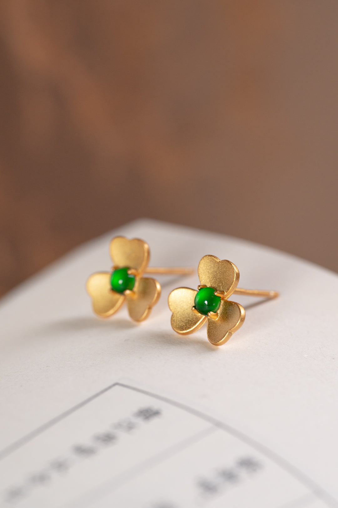 Gold-Plated Flower Stud Earrings