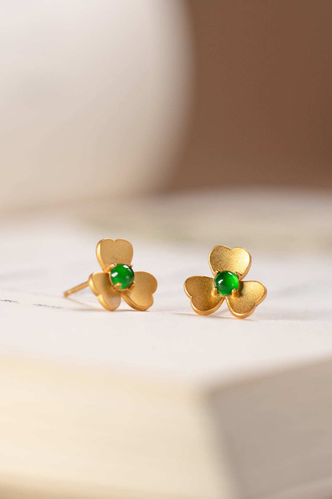 Gold-Plated Flower Stud Earrings