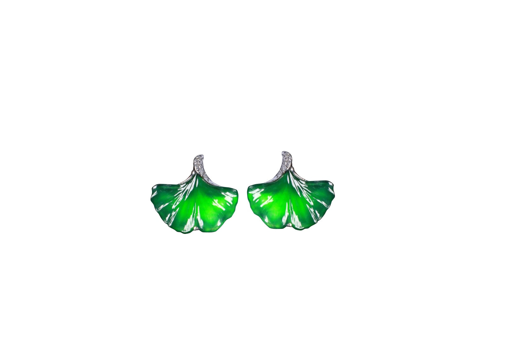 Apricot Leaf Earrings S925 Silver Jade