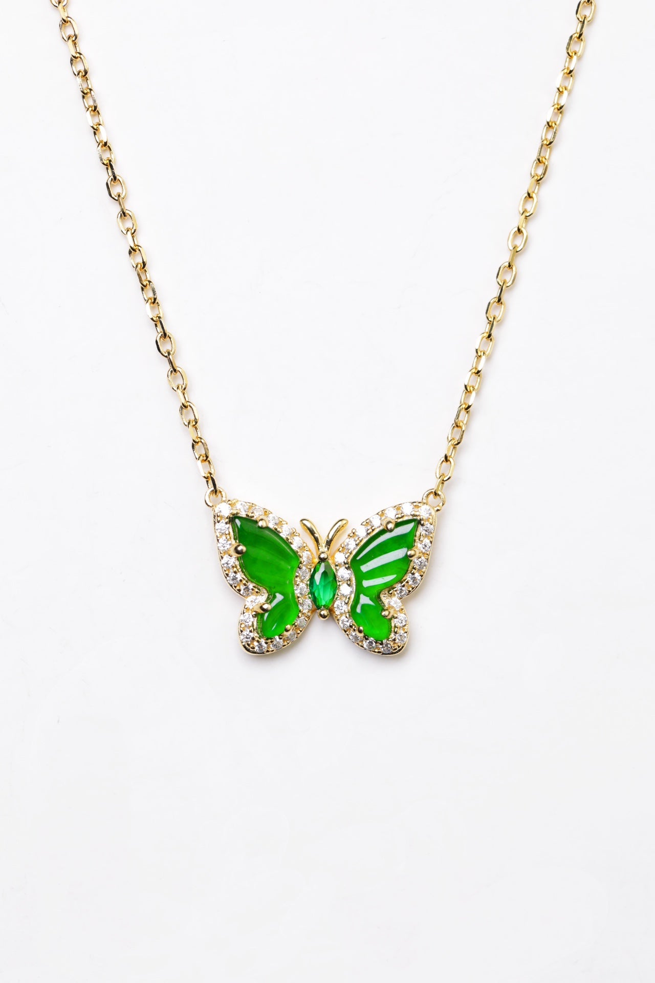 Butterfly Necklace S925 Silver Jade