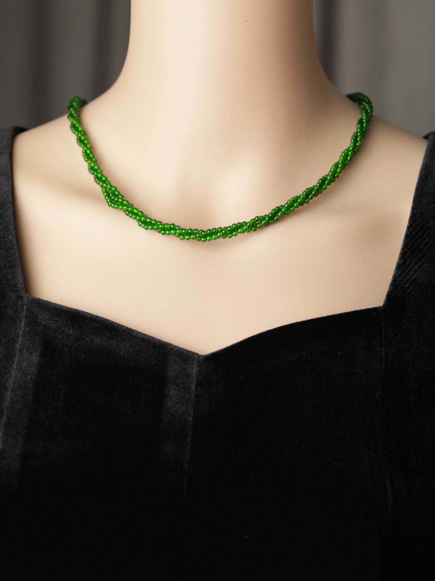 188-Bead Green Emerald Necklace