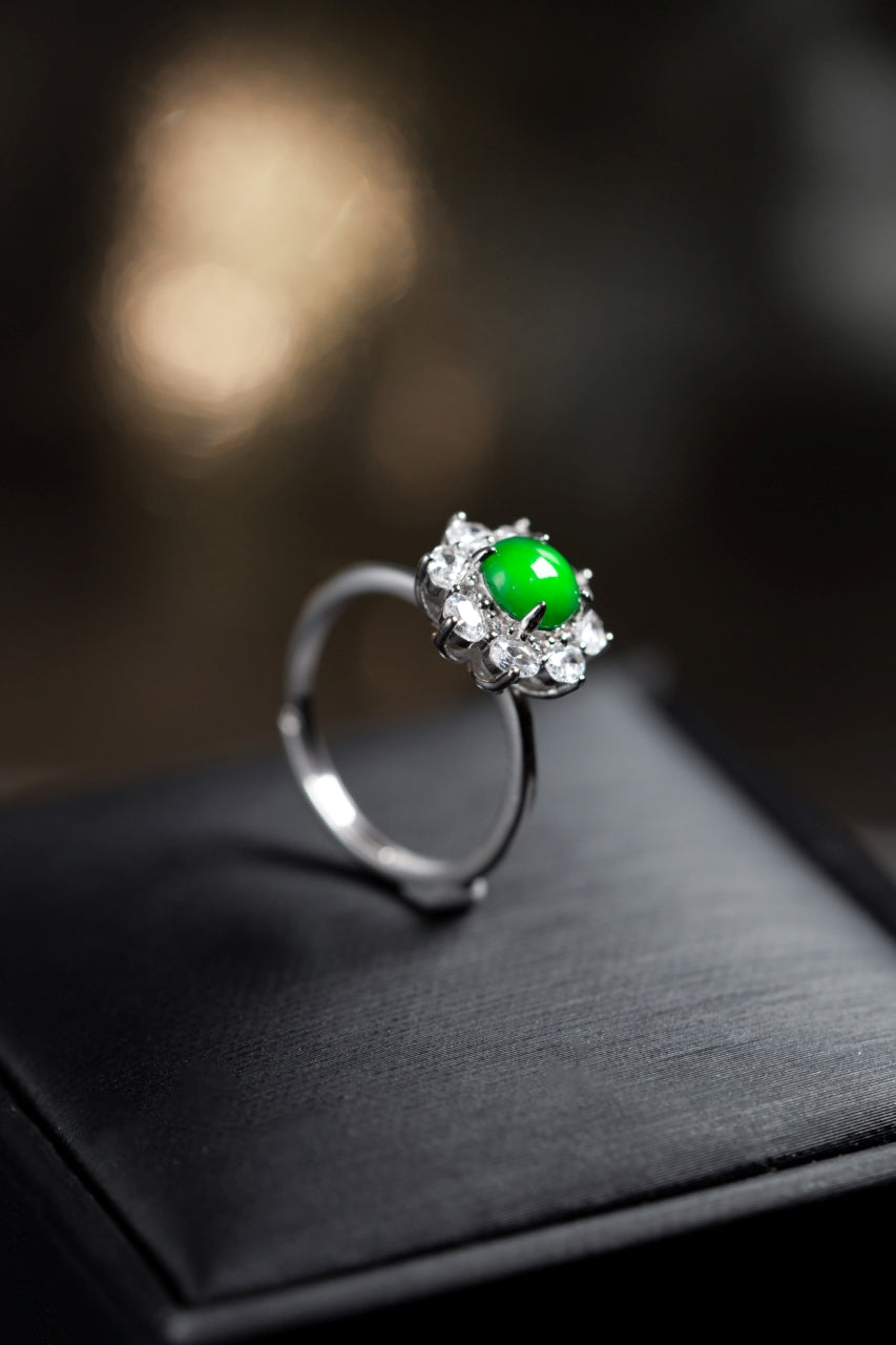 Diamond-Set Flower Ring