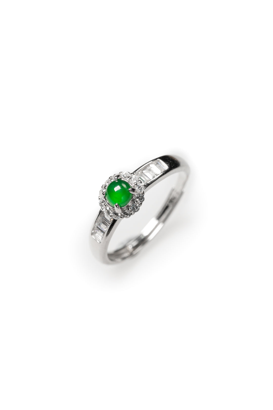 Egg-shaped ring S925 silver jade