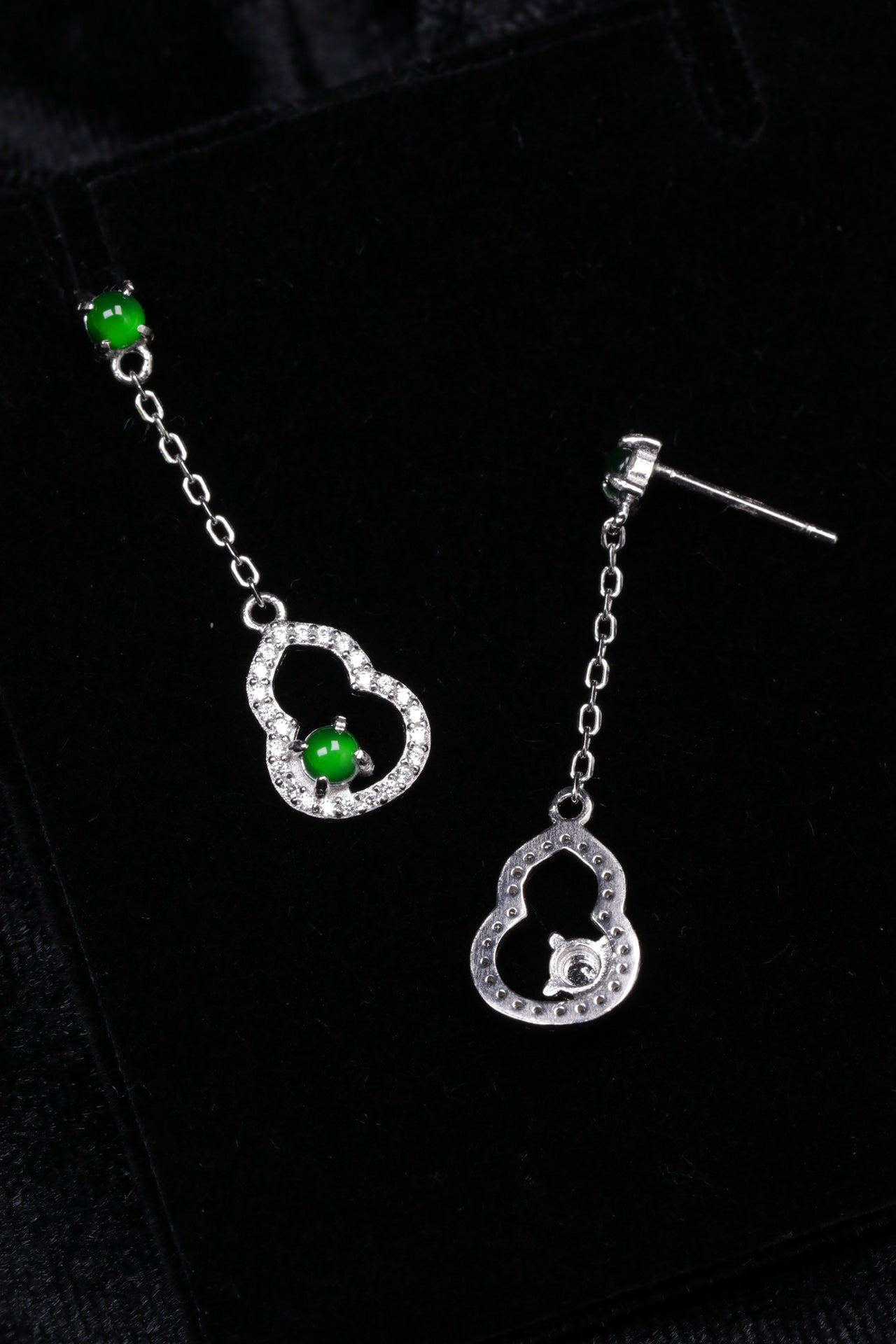 Diamond-Edge Gourd Drop Earrings