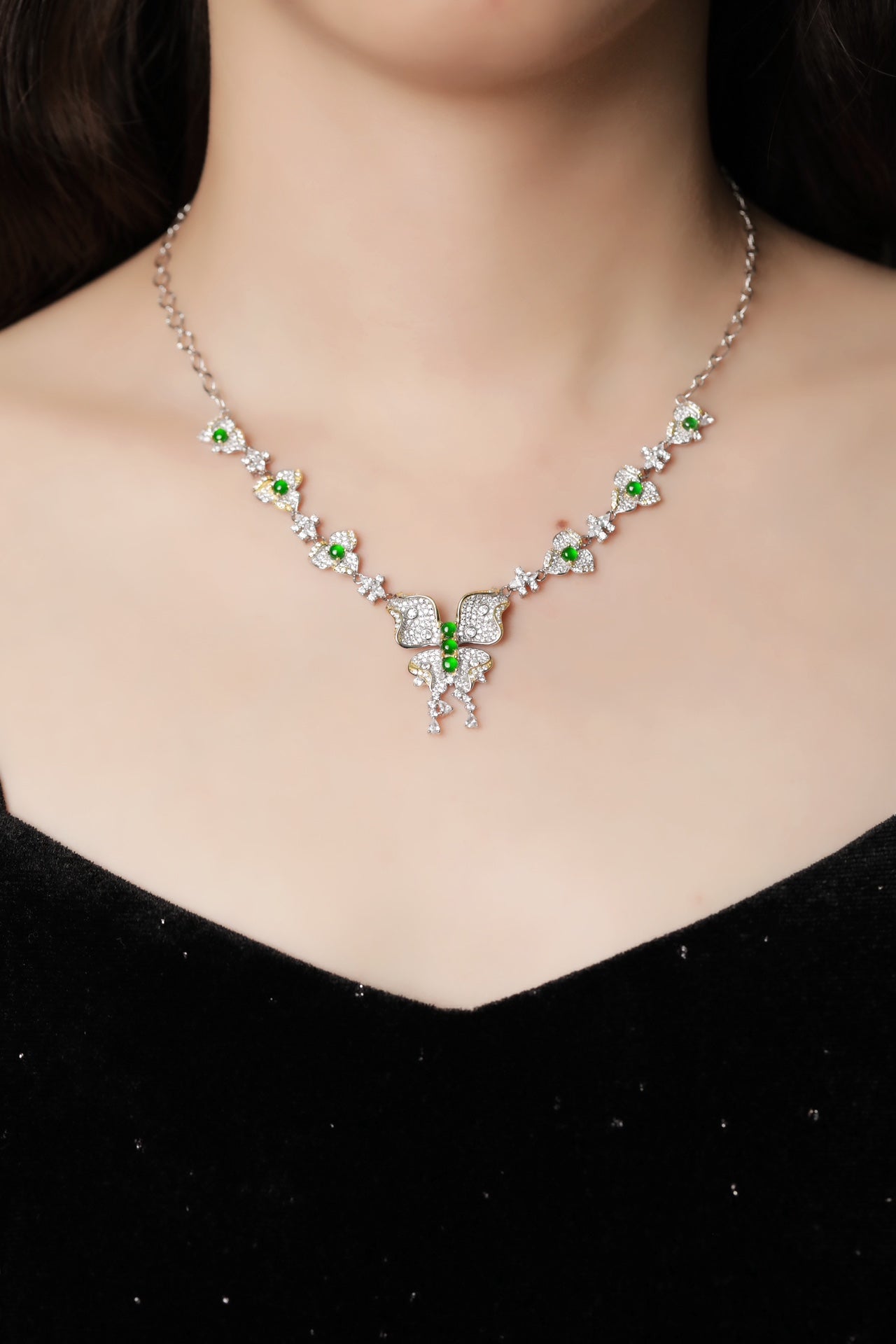 Flower and Butterfly Necklace