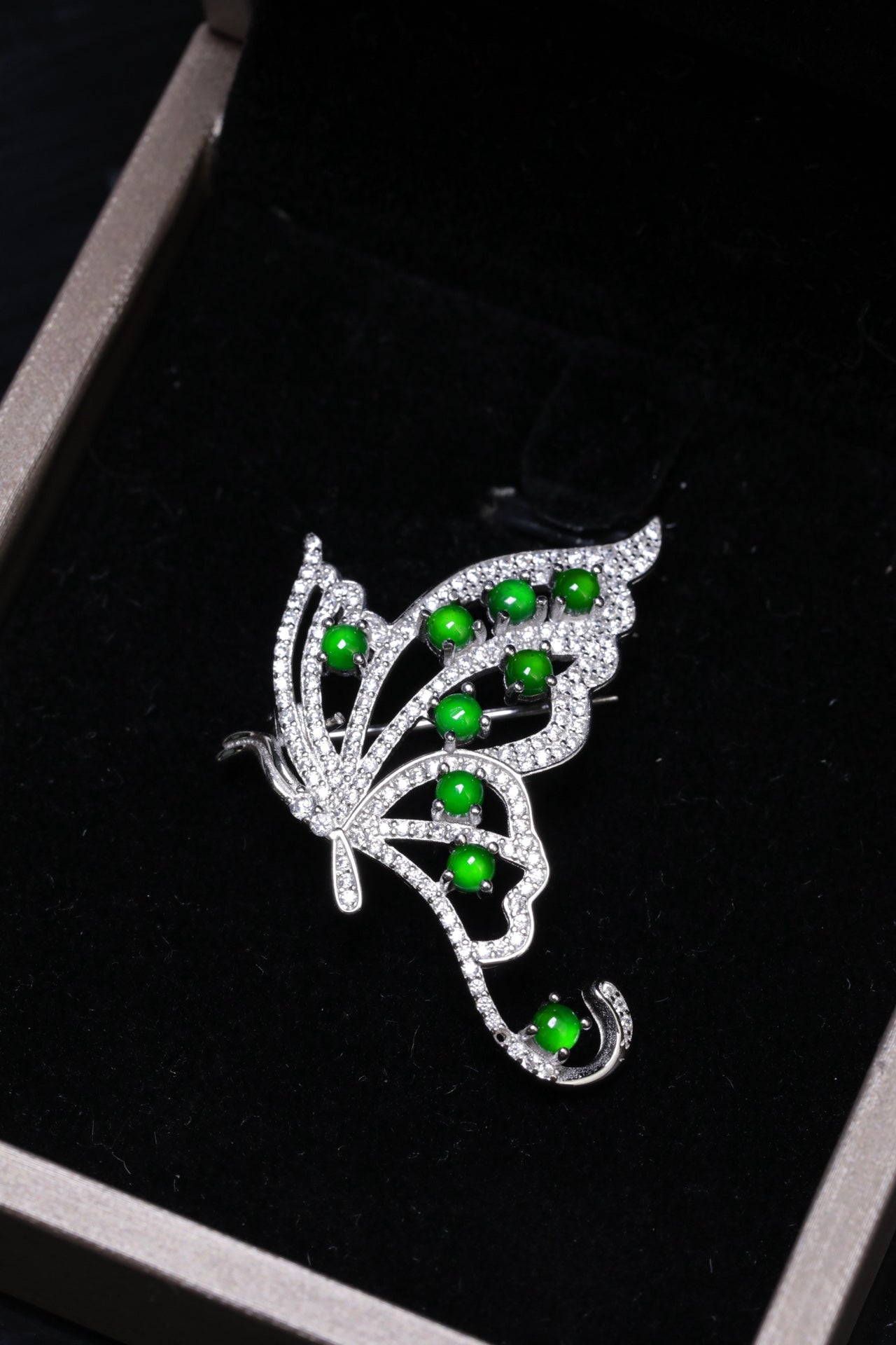 Diamond-Set Butterfly Brooch