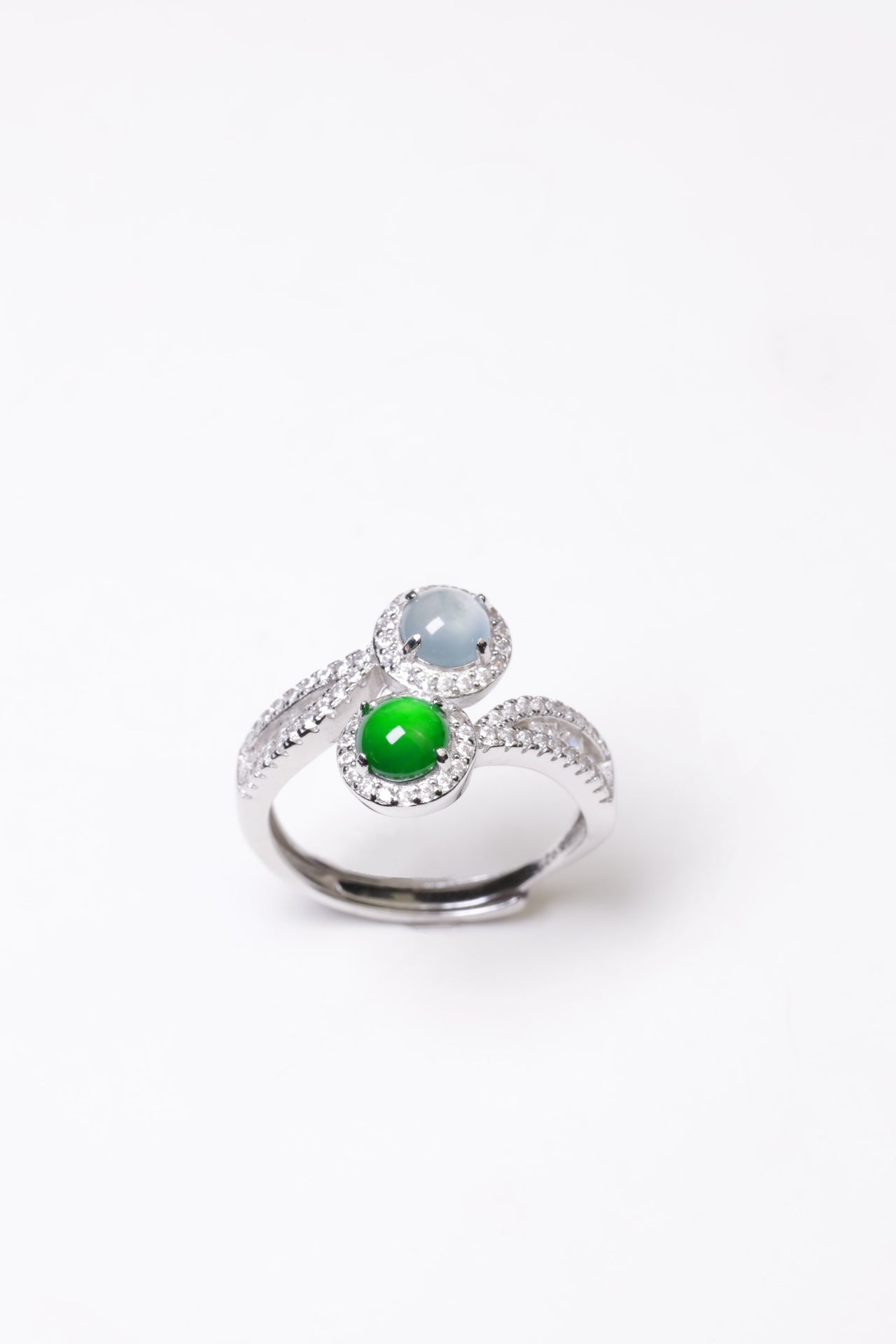 Egg-shaped ring S925 silver jade