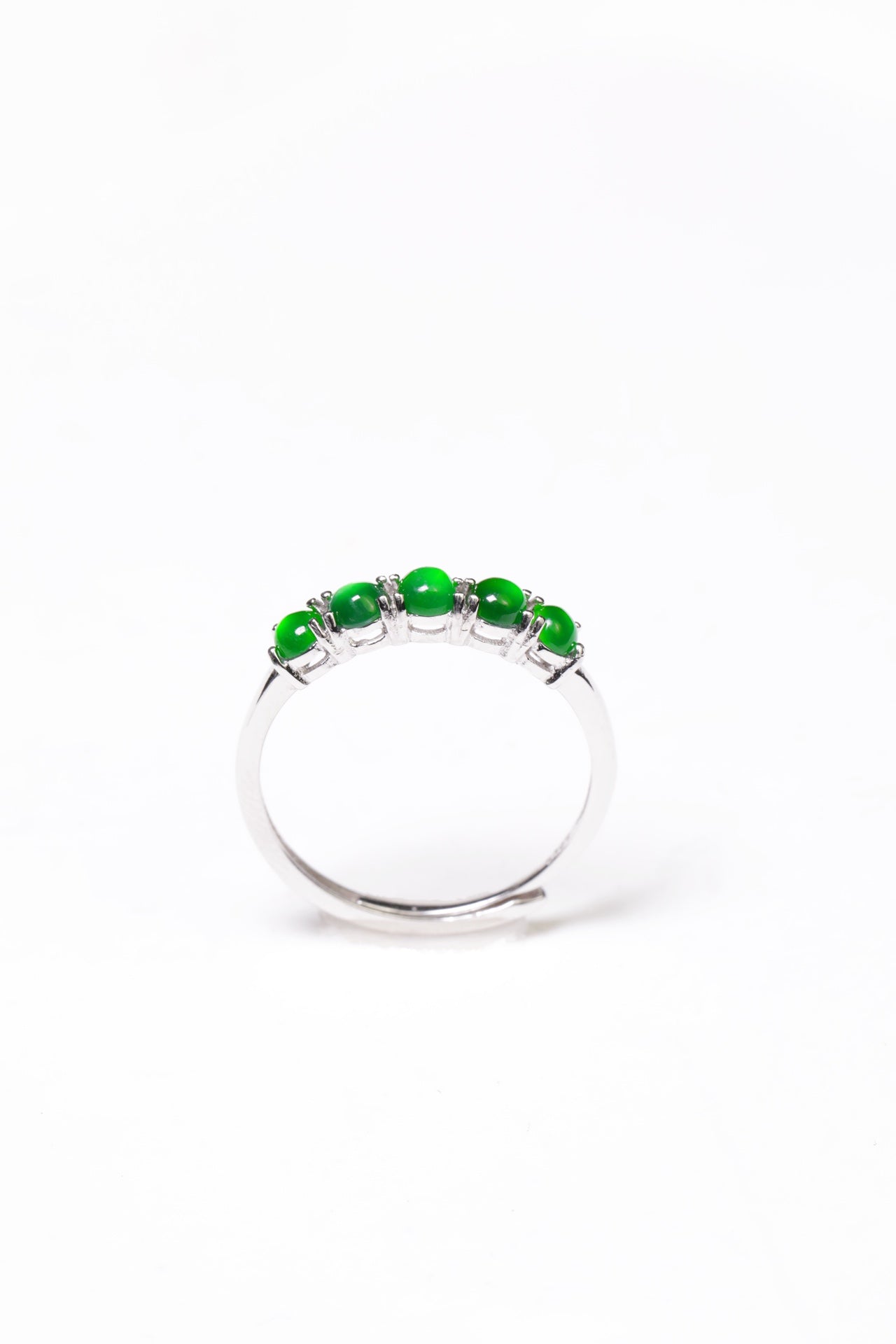 925 Silver Time Promise Ring Natural Jade