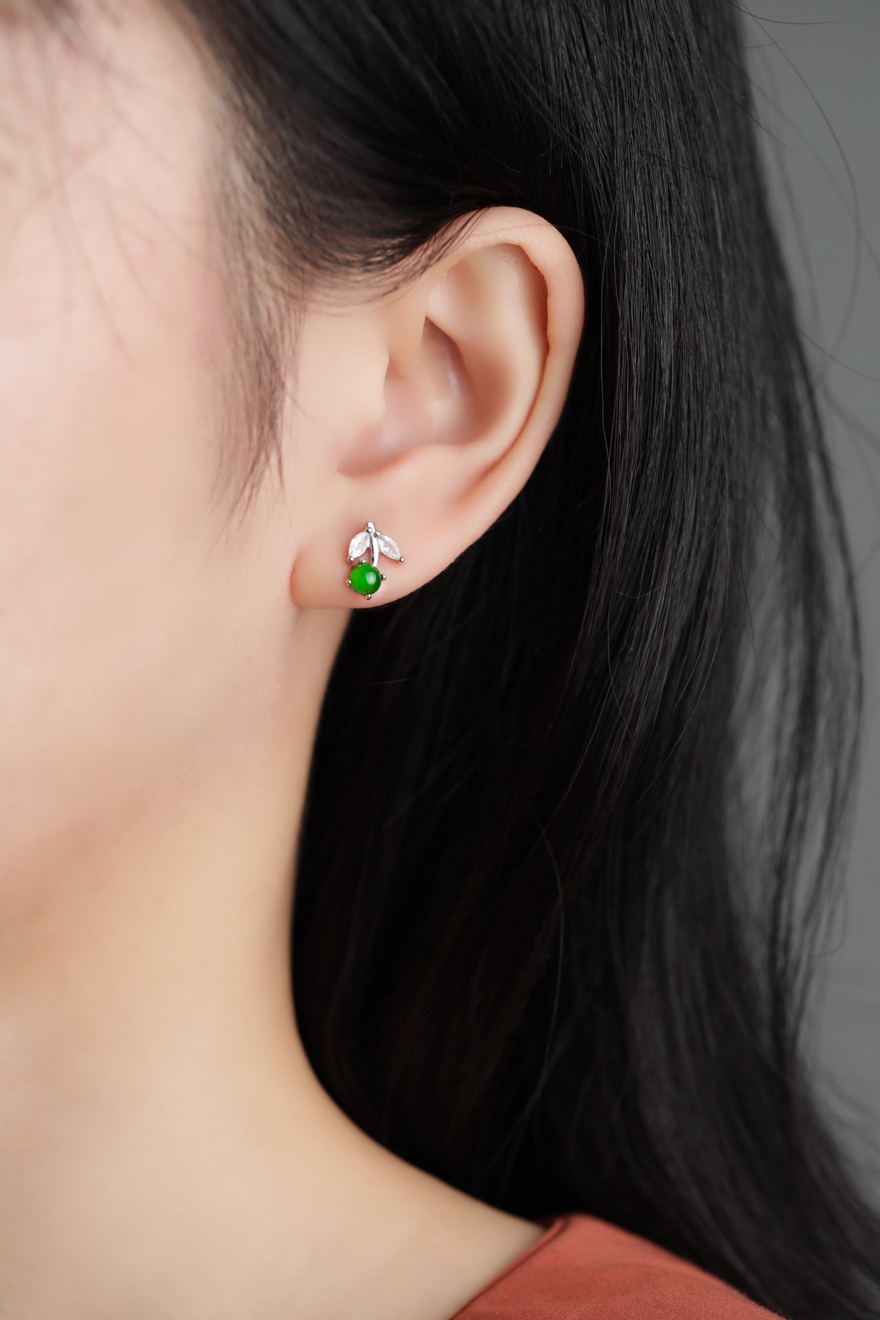 Minimalist Crystal Leaf Stud Earrings