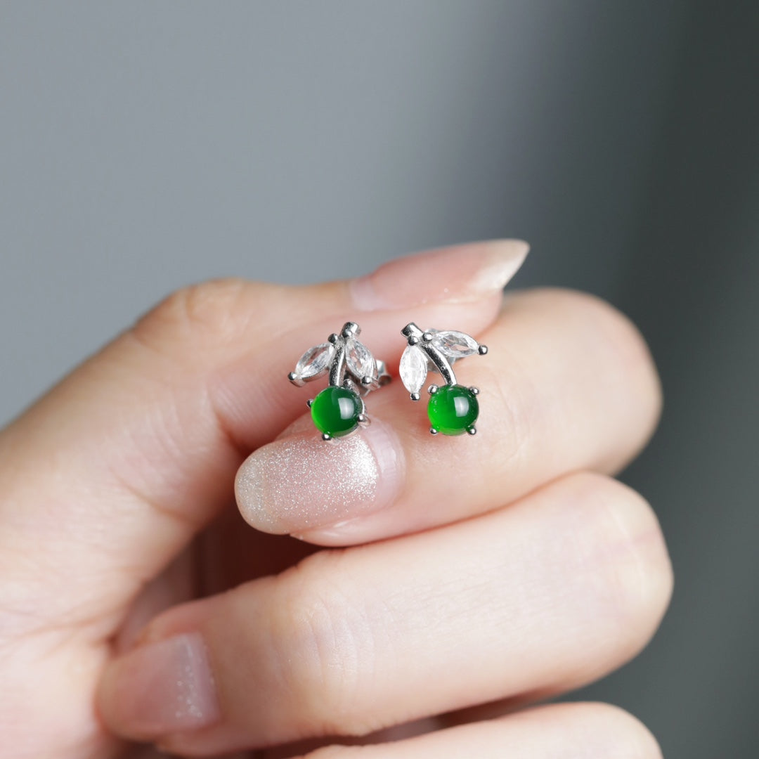 Minimalist Crystal Leaf Stud Earrings