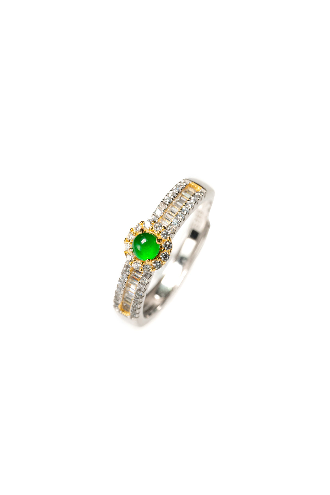 Egg-shaped ring S925 silver jade