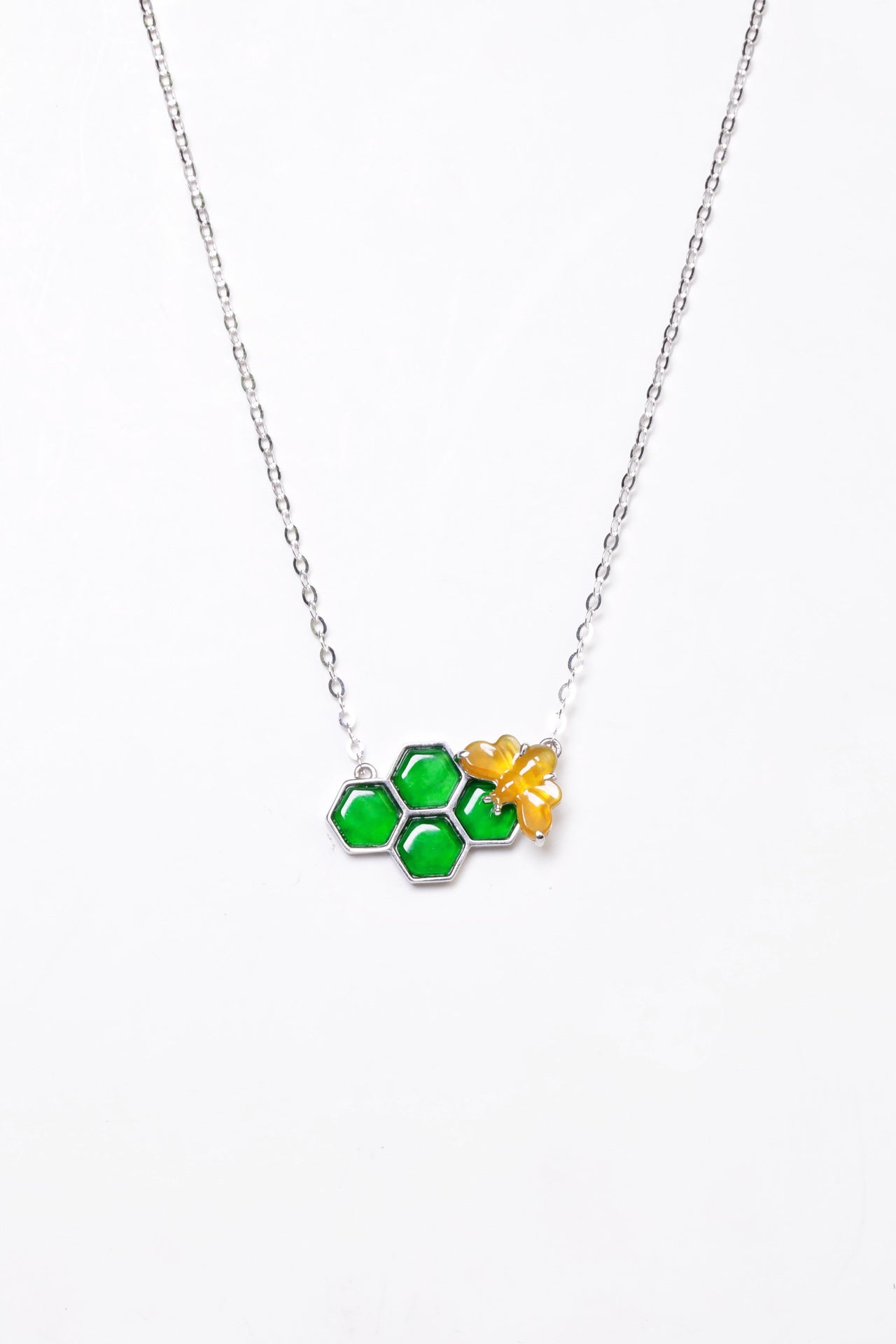 Bee Necklace S925 Silver Jade