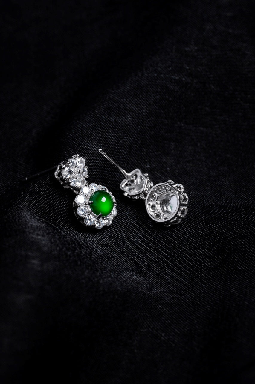 Diamond-Set Halo Stud Earrings