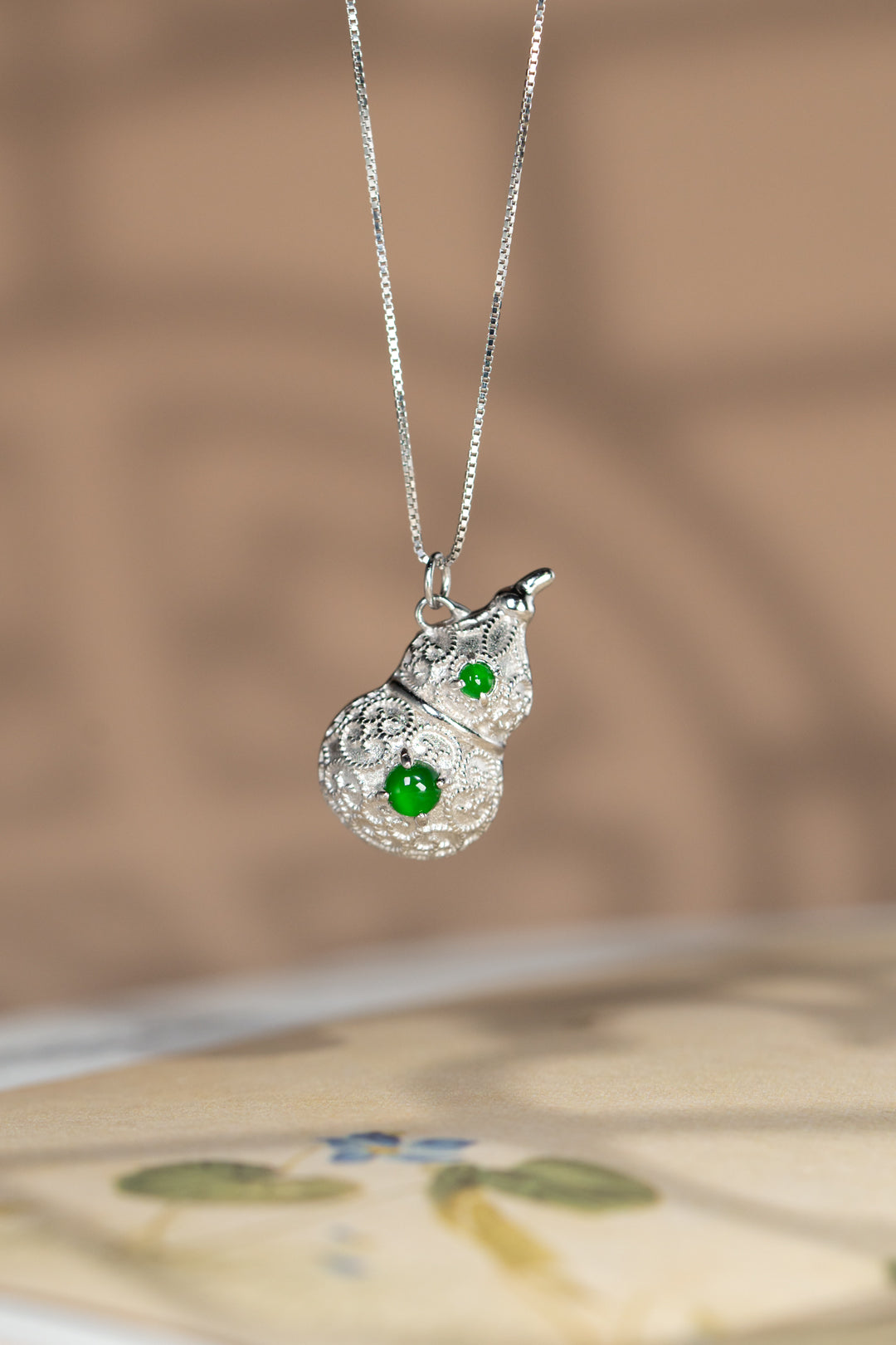 Diamond-Set Gourd Pendant Necklace