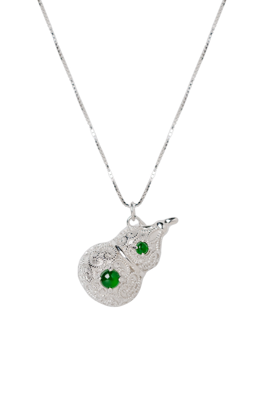 Gourd egg-shaped necklace S925 silver jade