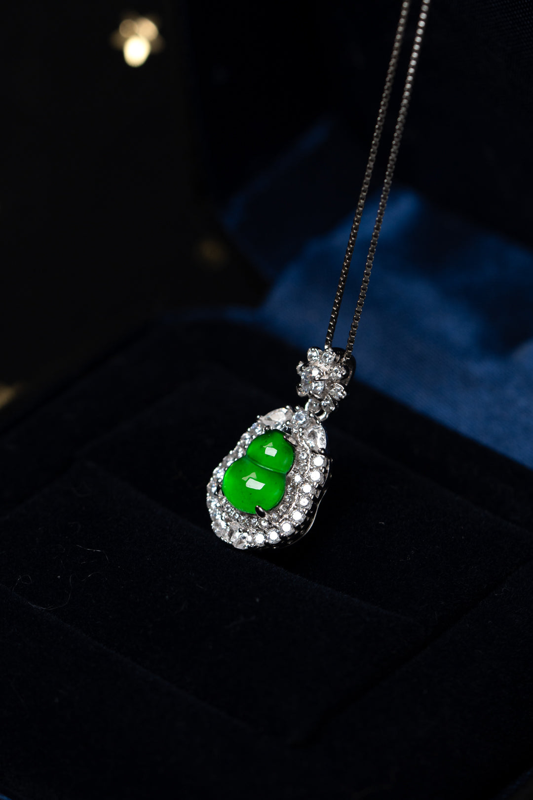 Diamond-Set Gourd Pendant Necklace