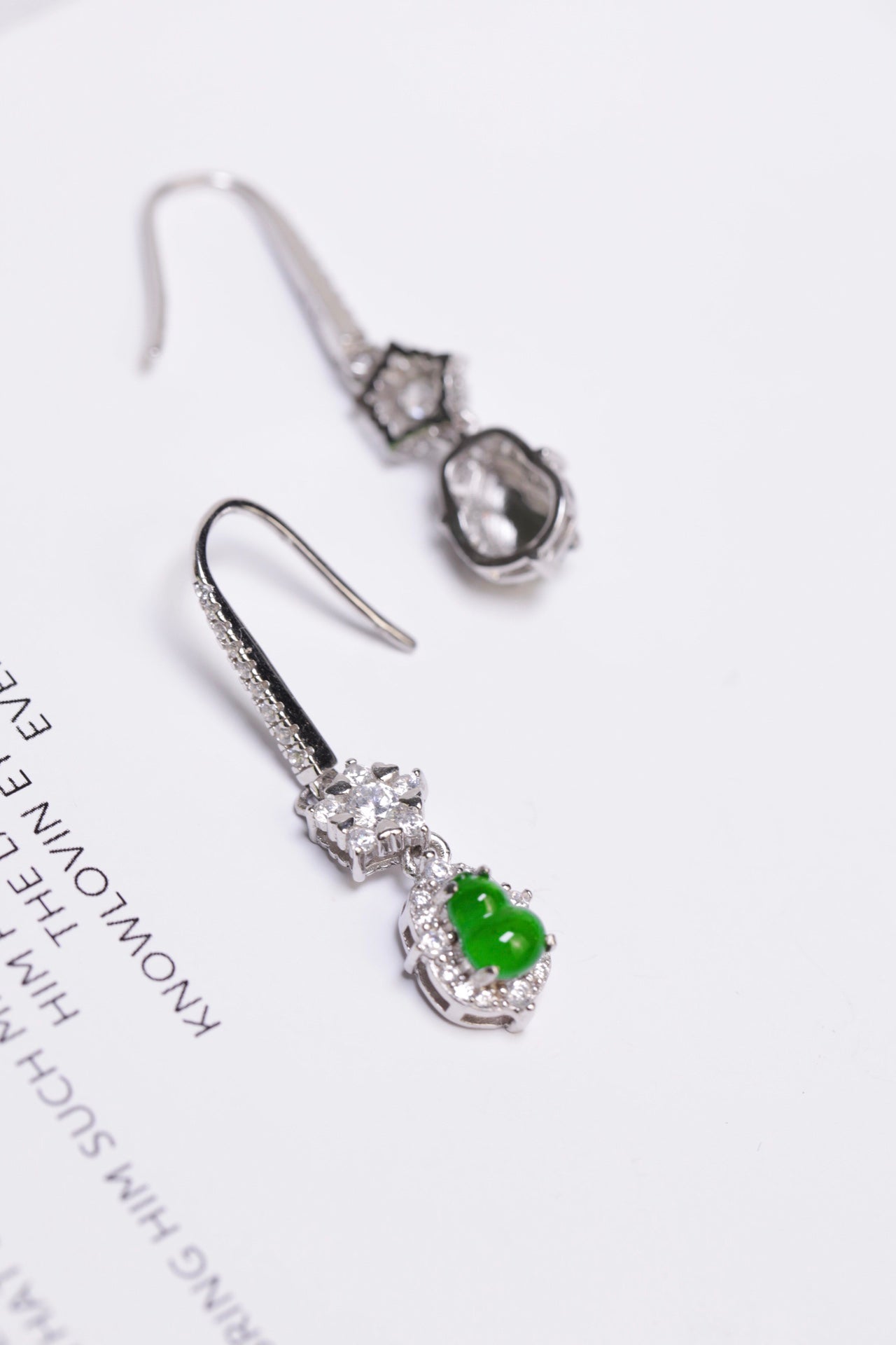 Diamond-Set Gourd Drop Earrings