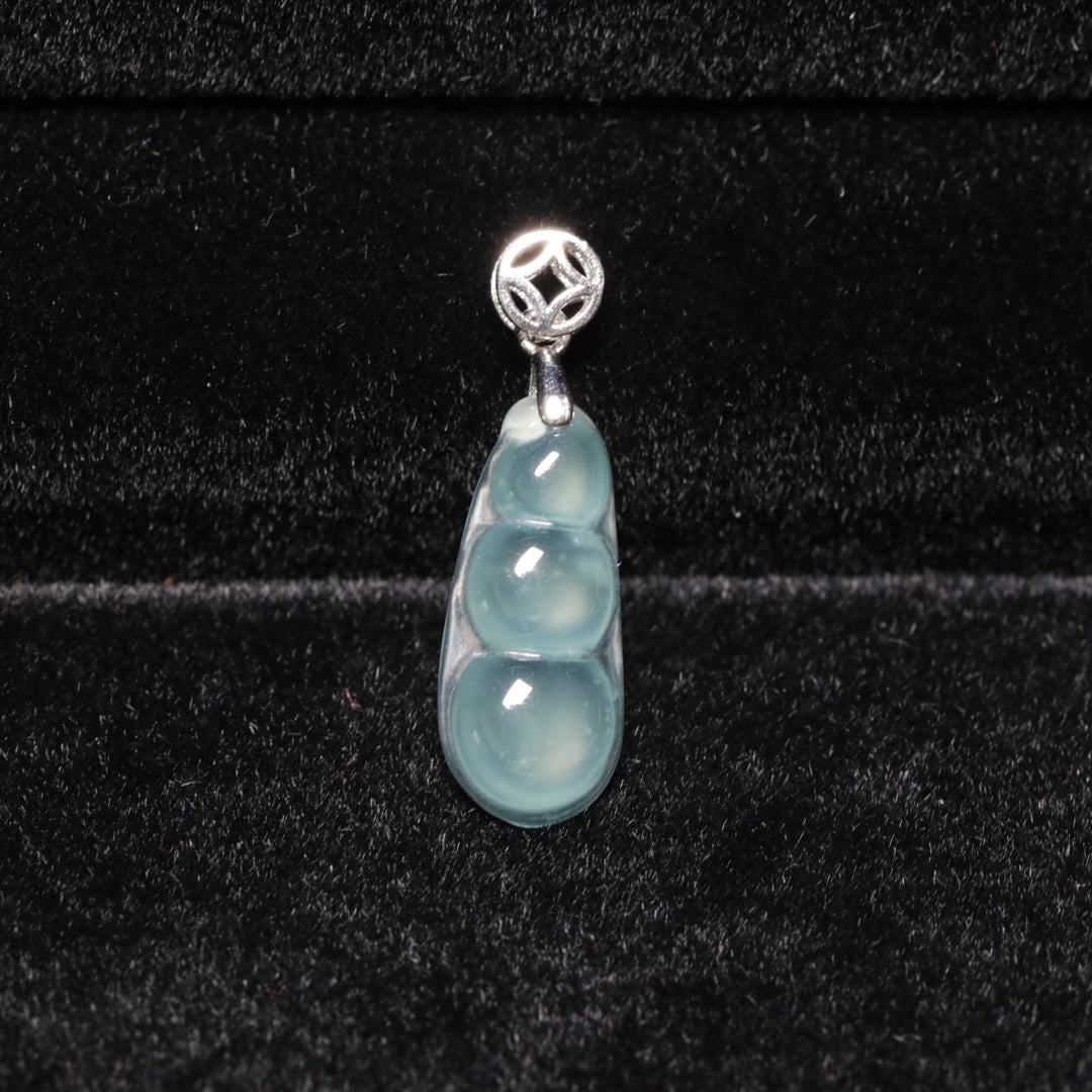 Ice Jade Bean Pendant Necklace