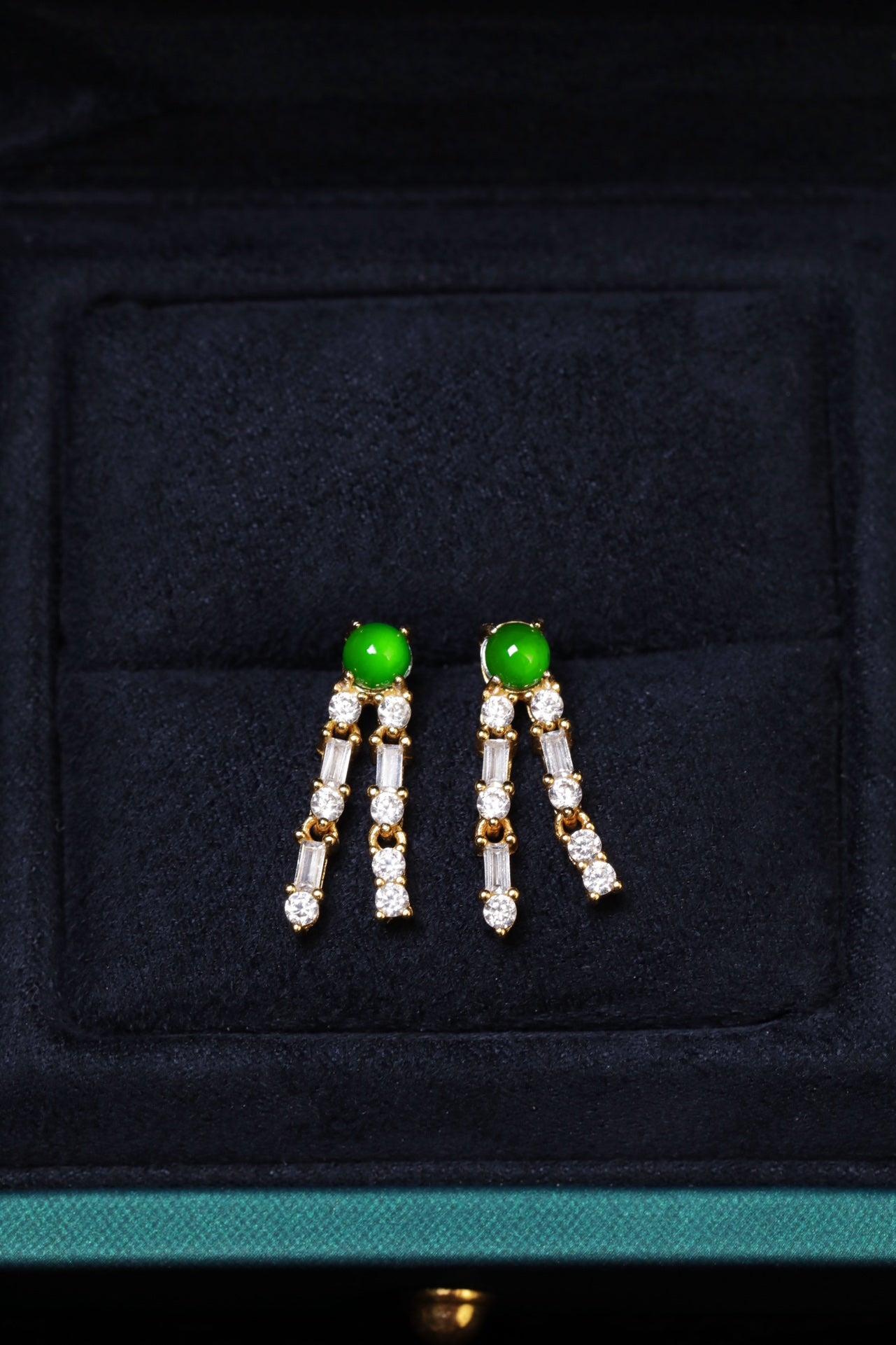 Crystal Double-Bar Drop Earrings