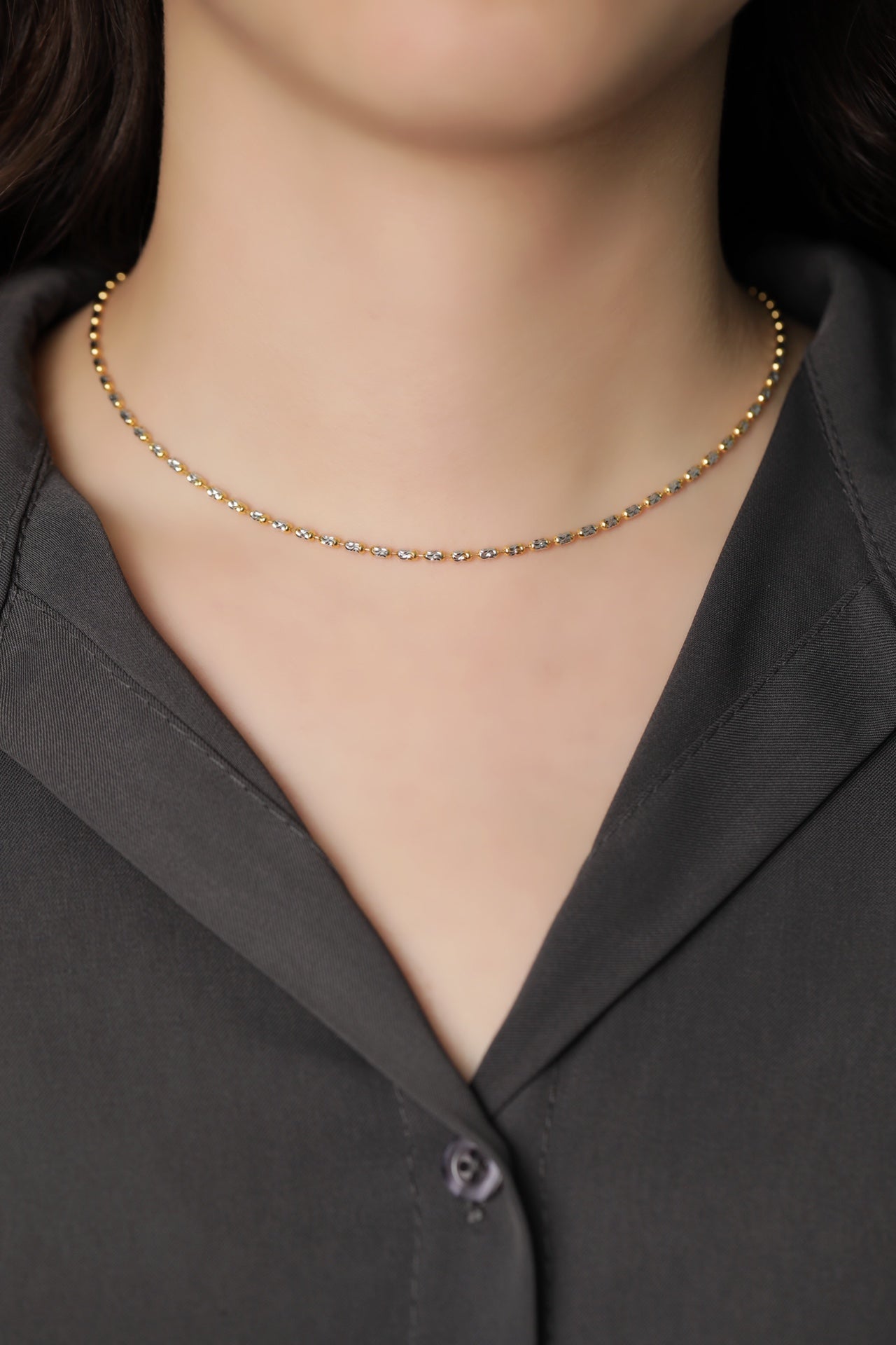 Plain Gold-Plated Chain Necklace