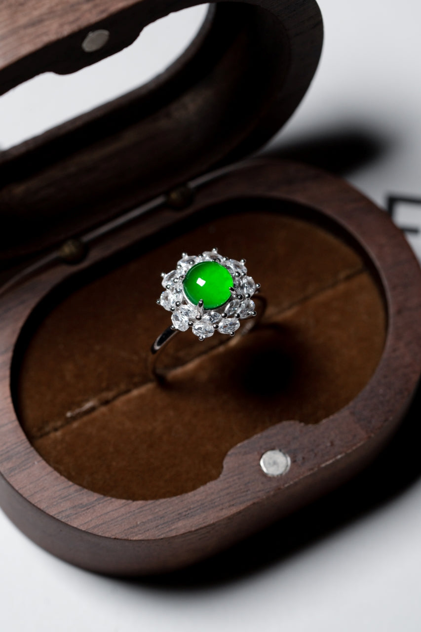 Diamond-Set Halo Ring