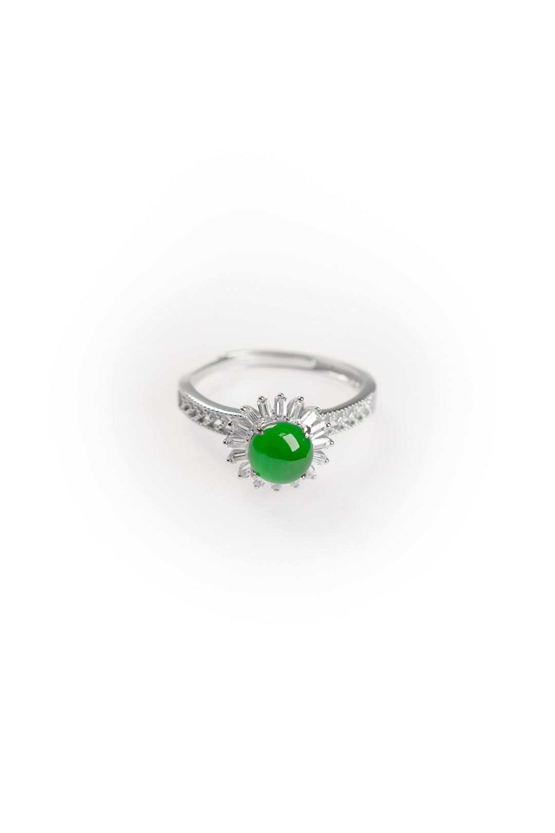 Egg-shaped ring S925 silver jade