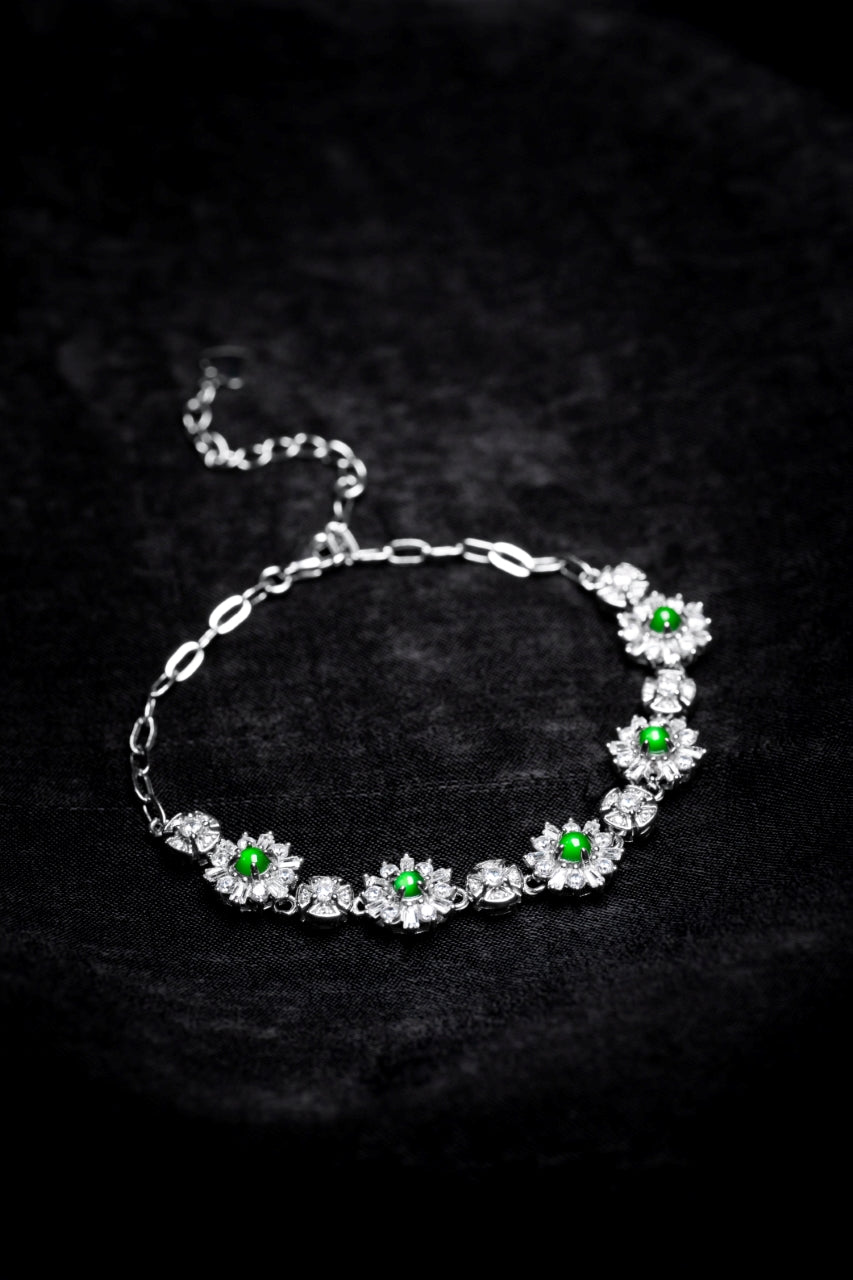 Crystal Flower Chain Bracelet