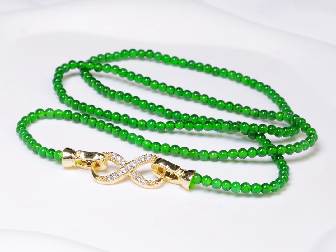 188-Bead Green Emerald Necklace