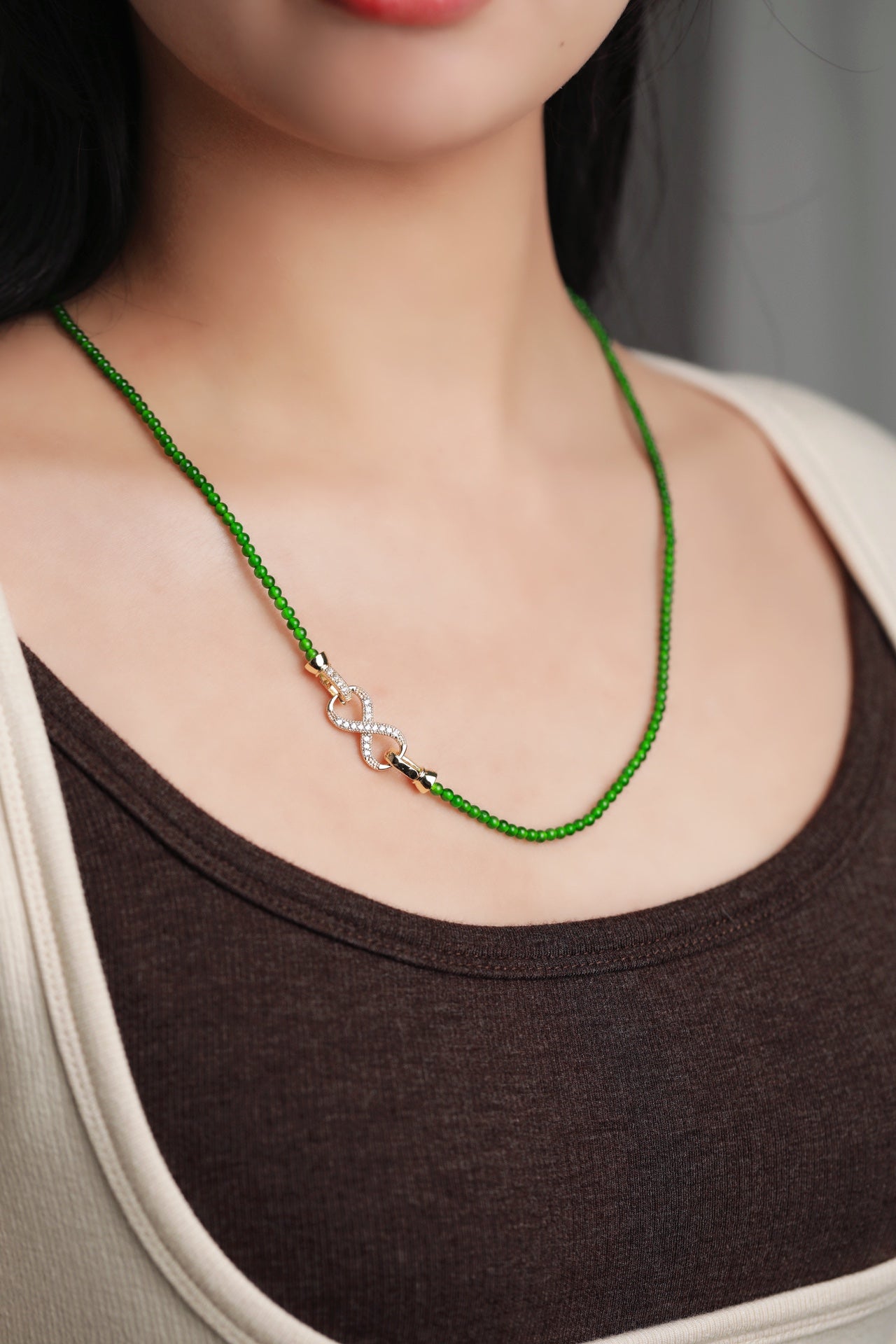 188-Bead Green Emerald Necklace