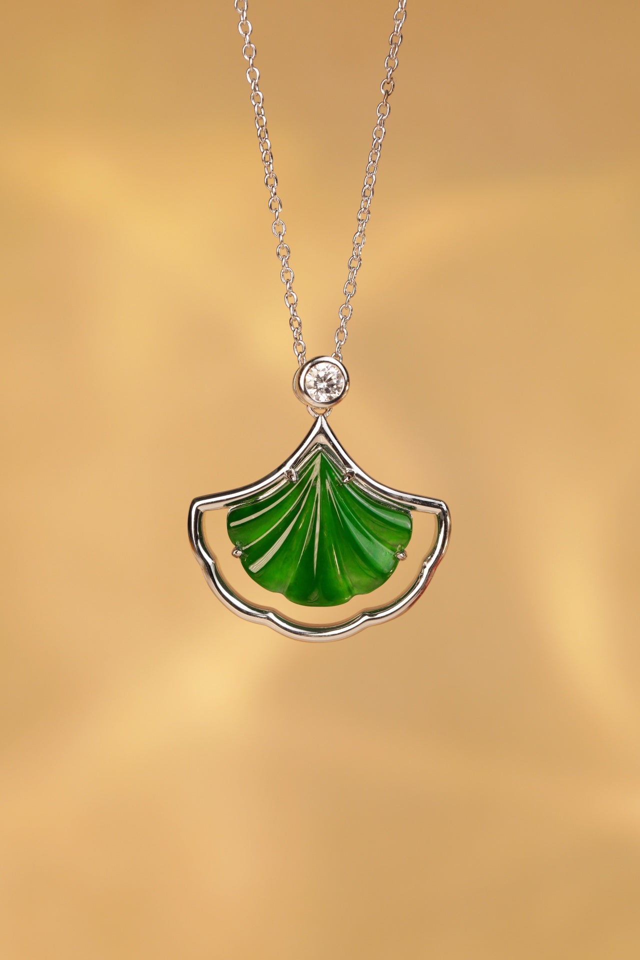 Small happiness necklace S925 silver jade