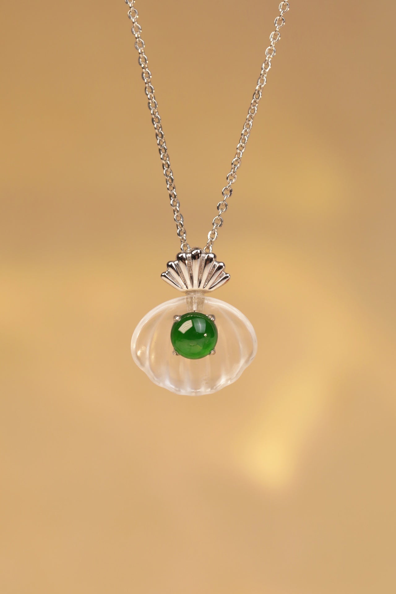 Crystal Shell Pendant Necklace