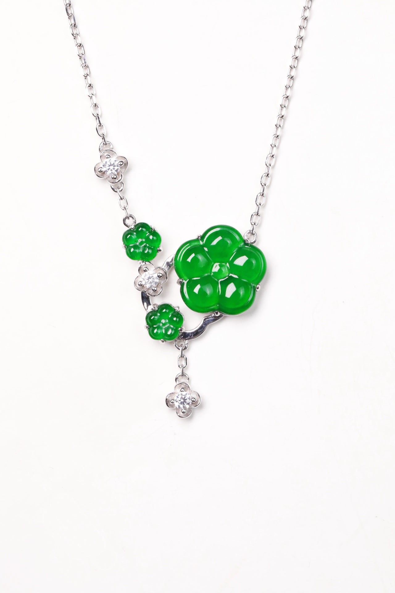 925 Silver Jade Tea Necklace Natural Jade