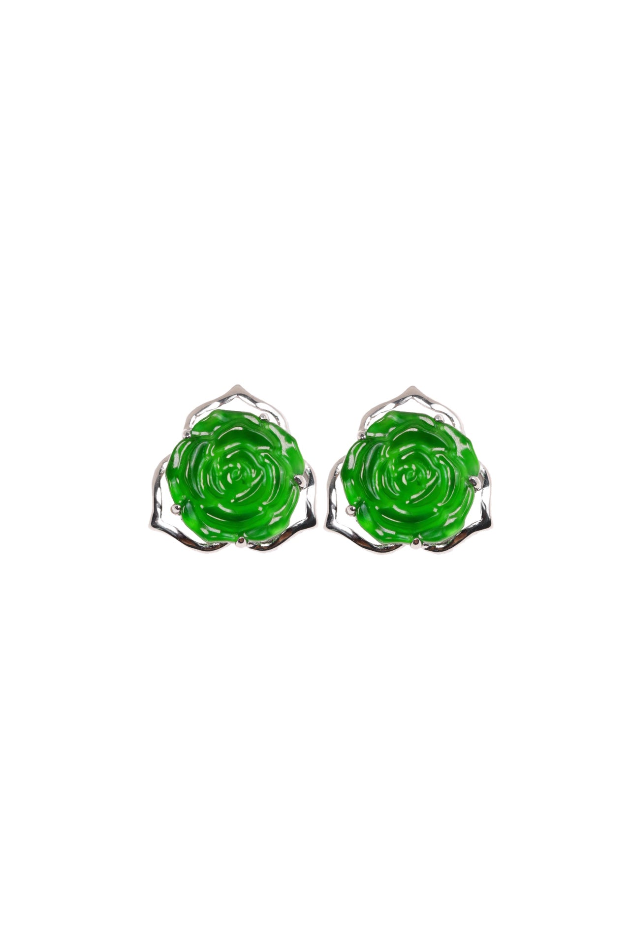 925 silver Guiqi earrings natural jadeite