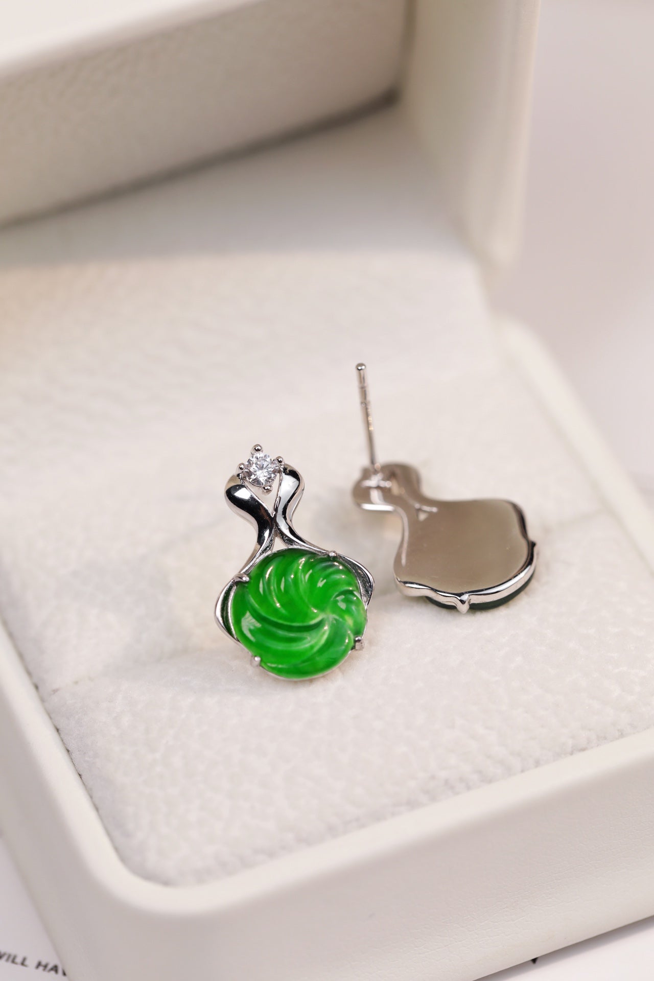 Swirl Jade Drop Earrings